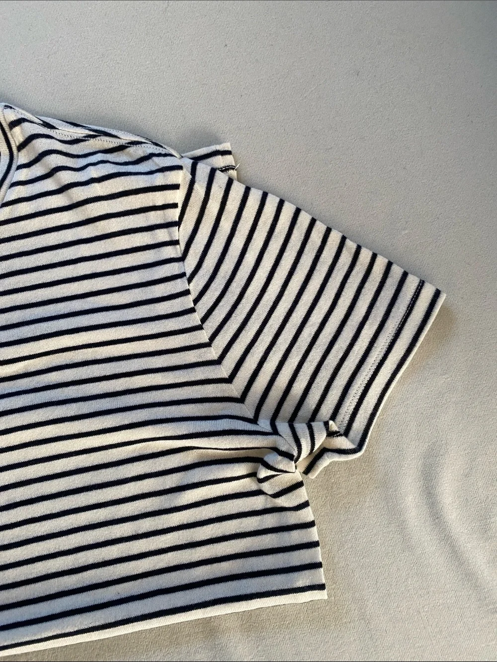 J. Crew Striped Cashmere-Blend Tee - Cream & Black